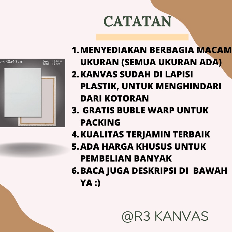 

RK Kanvas 20x20 Canvas lukis Premium 20x20cm isi 12 pics canvas kanfas kanpas ukuran 20x20 cm