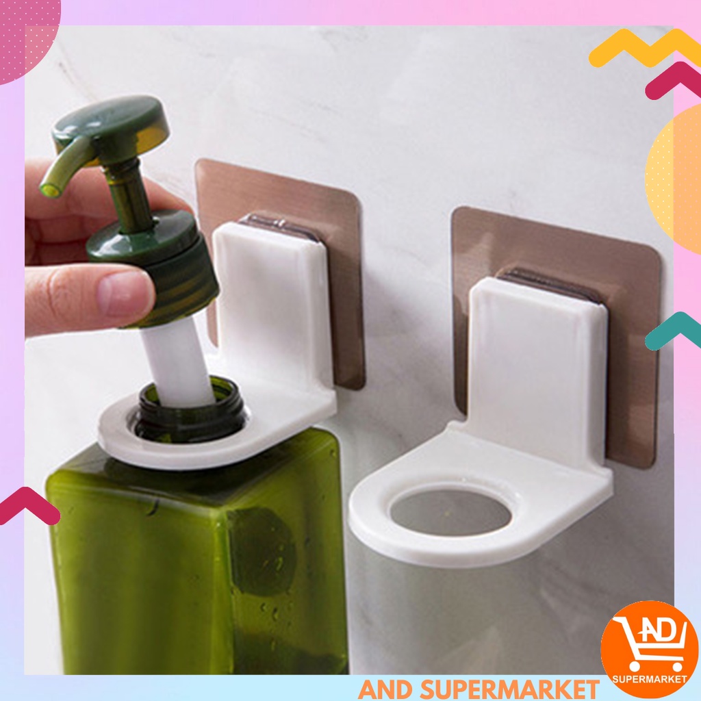 AND COD RT-121-RHB RAK HOLDER BOTOL SHAMPO MODEL GANTUNG DENGAN PEREKAT UNTUK KAMAR MANDI TAHAN AIR