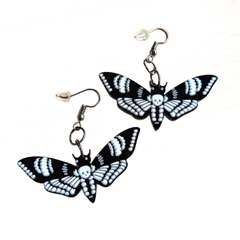 SIY  1Pair Punk Butterfly Moth Skull Dangle Earrings Jewelry for Women Girls