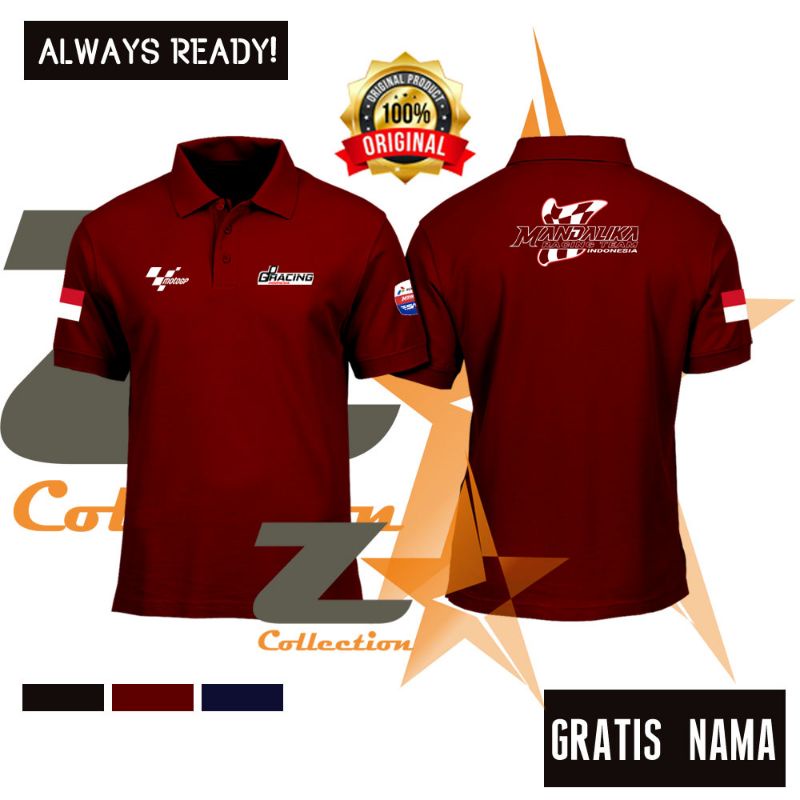 KAOS POLO MANDALIKA / KAOS MOTO GP / KAOS POLO DEWASA MOTO GP
