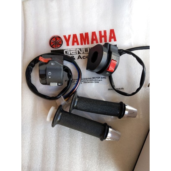 HOLDER SAKLAR RX KING KIRI KANAN LENGKAP KARET HANDGRIP JALU CROM-2