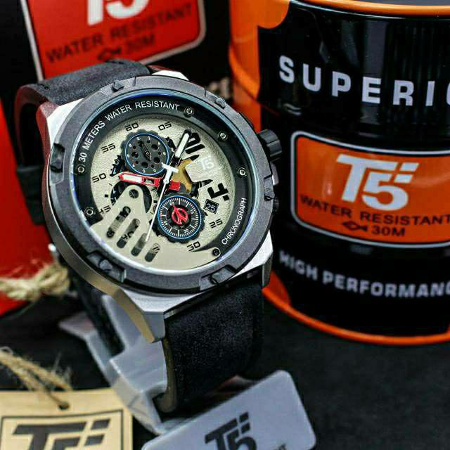 Jam Tangan Pria T5 H3703 T5 H 3703 original chronograph free tin box