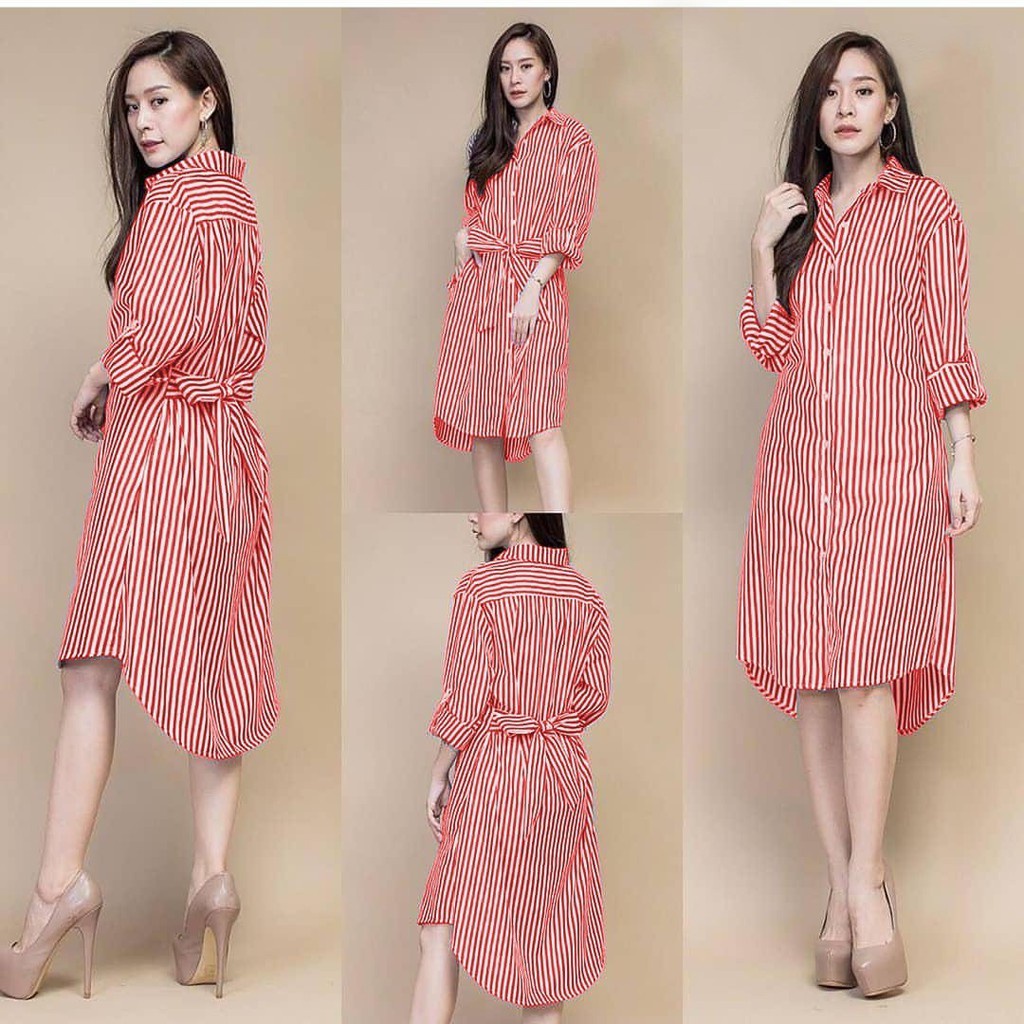 WSE390 - Dress Tunik Judika XXXL Motif Garis-garis / Tunik Jumbo / Atasan Wanita Big Size / Dress Tunik 3XL / PREMIUM QUALITY