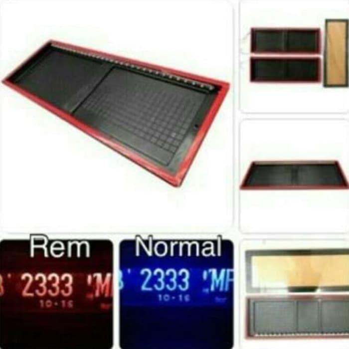 Dudukan Plat Nomor Mobil Akrelik Lampu Biru Mobil Brio