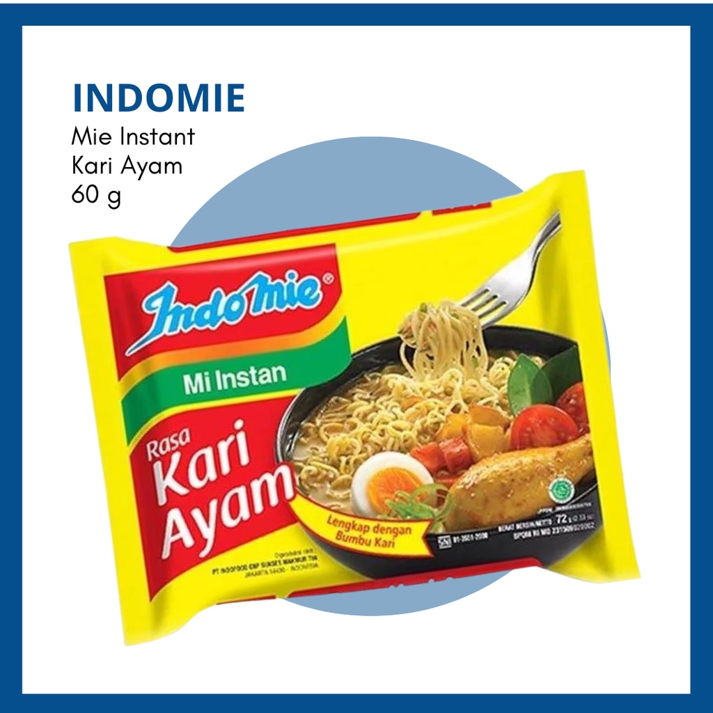 

INDOMIE KUAH KARI AYAM MIE INSTANT REBUS 60GR