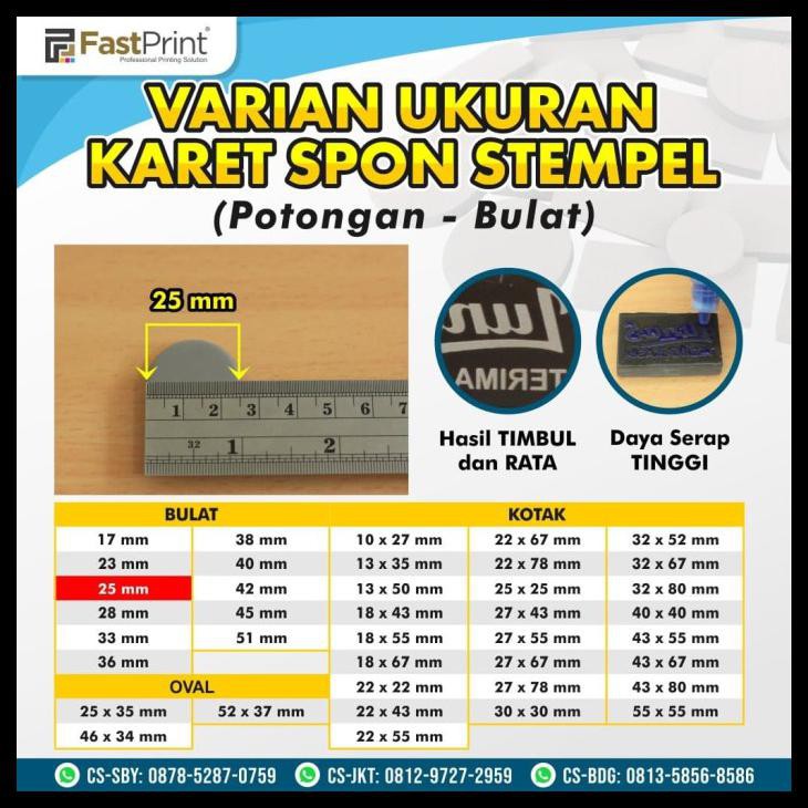 

Karet Stempel Flash Bahan Spon Busa Stempel Warna Potongan 25 Mm