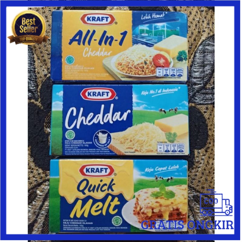 

KEJU KRAFT ALL IN 1, KEJU KRAFT CHEDDAR, KEJU KRAFT QUICK MELT 165GRAM