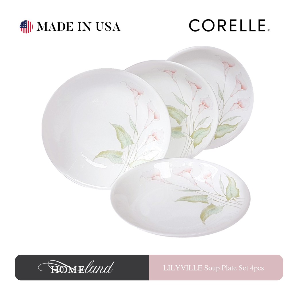 CORELLE Lilyville Soup Plate Set 4Pcs