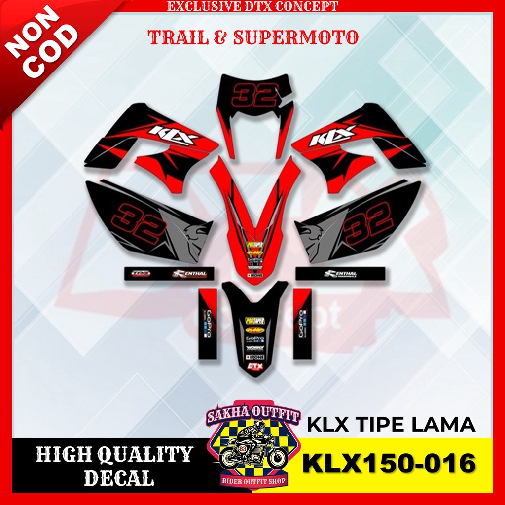 Decal KLX stiker motor stiker trail KLX stiker motor keren decal KLX 150 stiker variasi motor decal 
