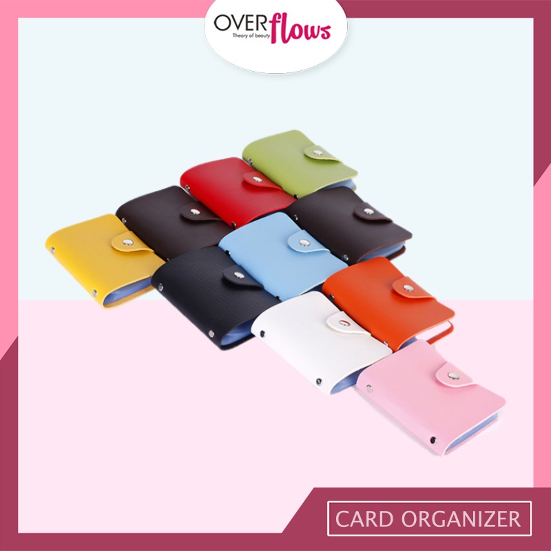 OVERFLOWS.ID Card Organizer Bag dompet kartu 24 slot tempat kartu nama atm