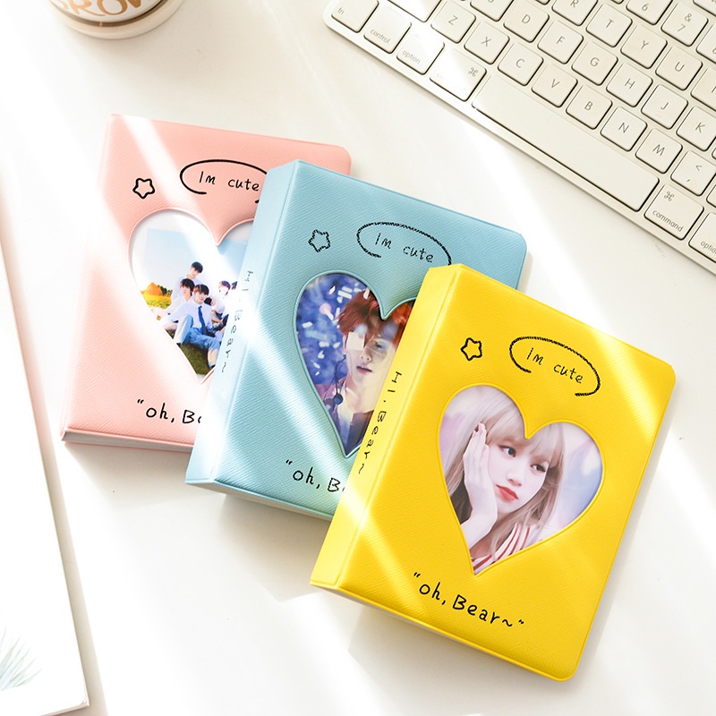 Ins Album Foto 3inch Lovely Bear Photocards Collection Book Card Holder Untuk Kartu Lomo Fuji Instax