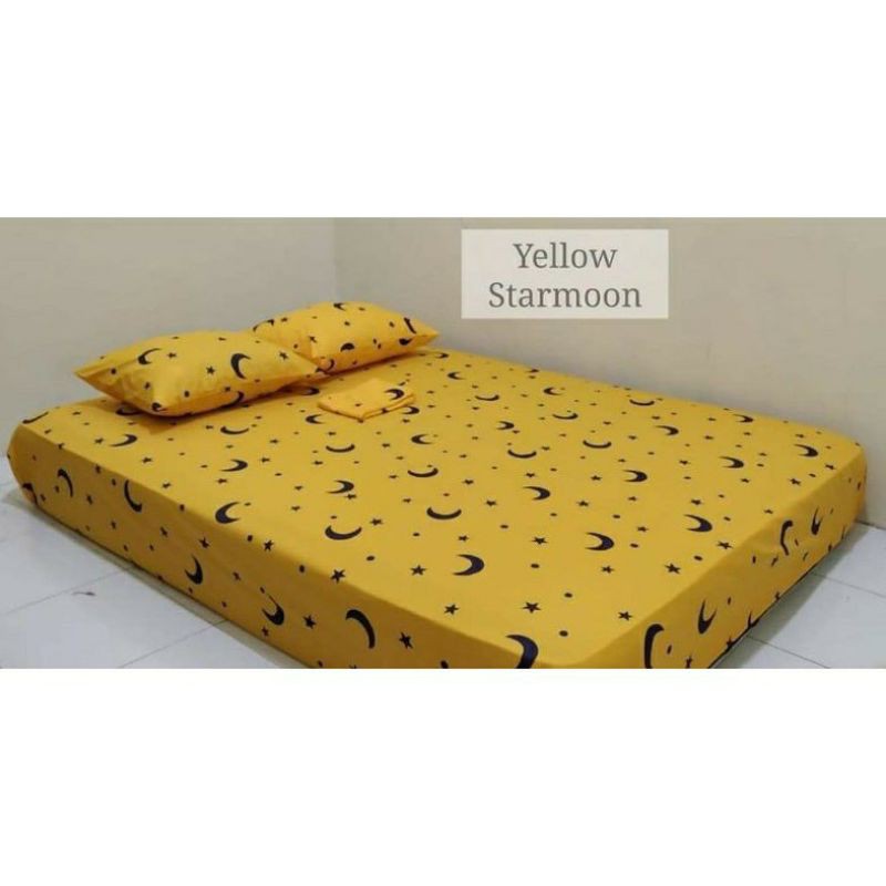 seprei/sprei bulan bintang kuning /sprei starmoon yellow