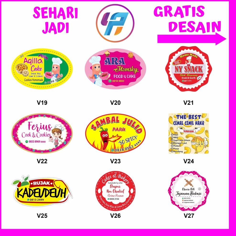 

S&T // CETAK STIKER LABEL KEMASAN A3 VINYL + CUTTING (Kotak, Bulat, Oval, Custom) //Ready@nih