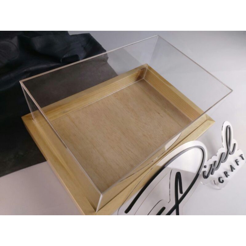 Baki Kayu + Tutup Akrilik / Tray Hampers + Acrylic Lid