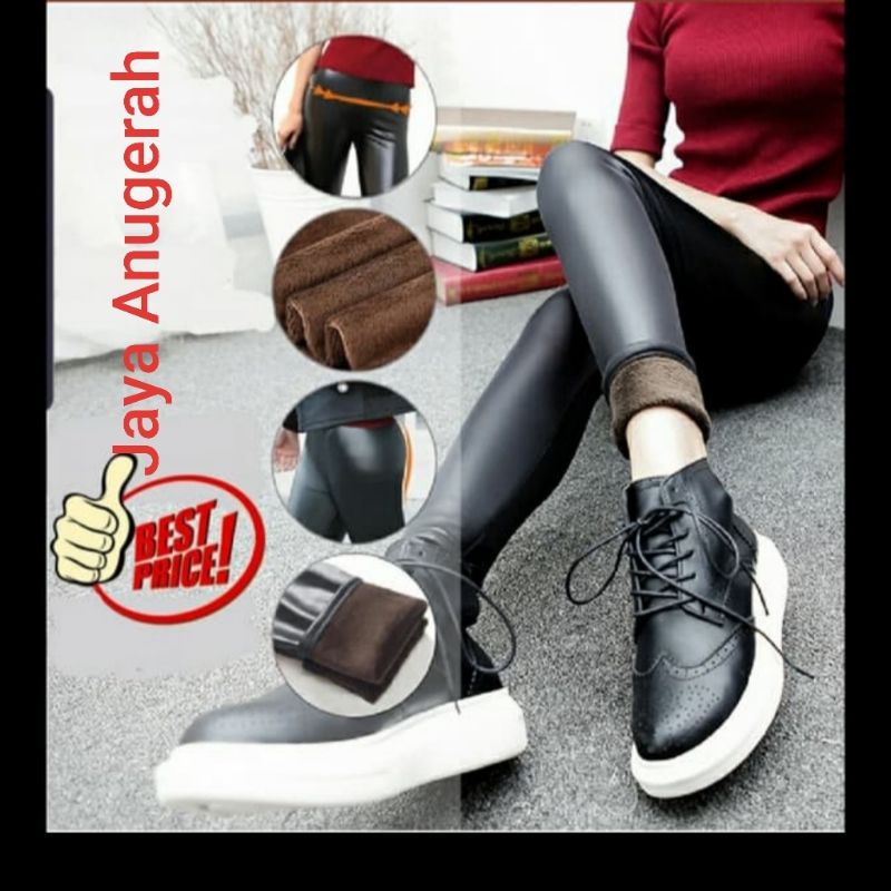 PROMO CELANA LEGGING HITAM KILAP THERMAL IMPORT QUALITY