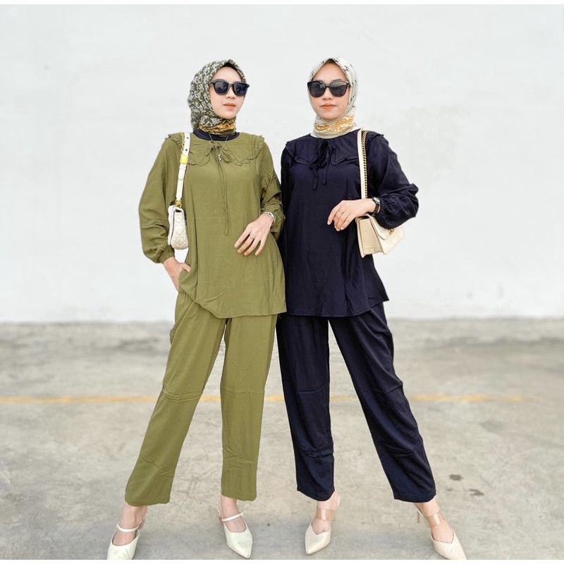 ilook | One Set Petuli | Daily Set Wanita Bahan Crepe