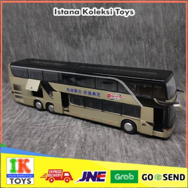 Diecast Miniatur Mainan Pajangan Bus Double Decker Bahan Besi