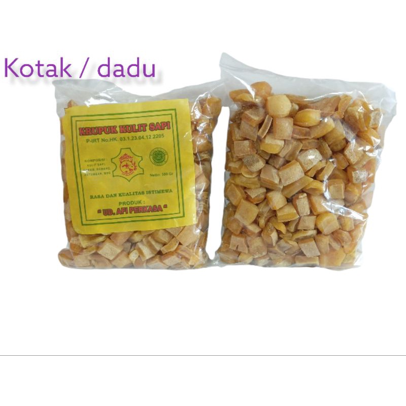 

krecek Rambak dadu/kotak krupuk kulit sapi (500gram)