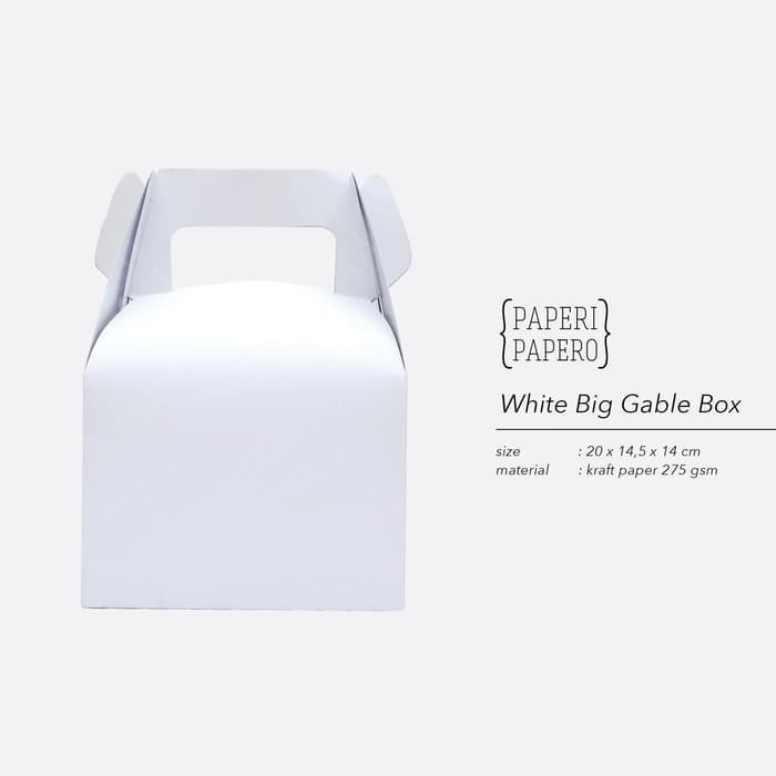 

Big White Gable Box (21 x 14 x 14.5 cm) - Kotak Birthday Hampers Coklat (1 Pcs)