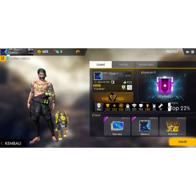 Akun Free Fire Gg Murah Set Cepcil