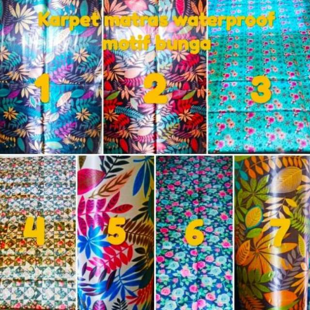 KARPET MATRAS WATERPROOF MOTIF BUNGA