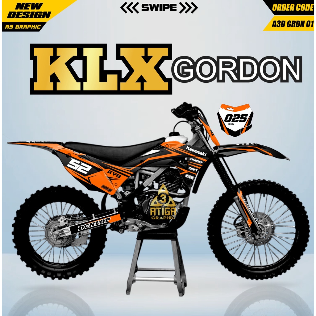 Decal KLX GORDON Supermoto klx lgordon full body decal klx gordon lama full body dekal klx gordon fu