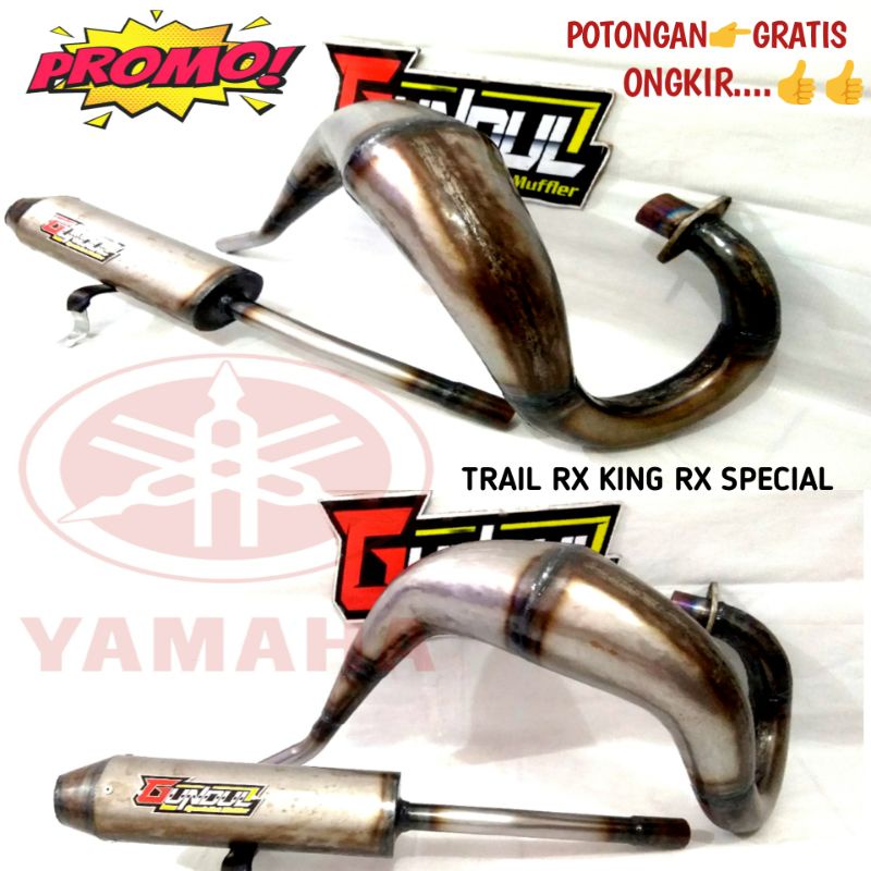 knalpot racing yamaha RX king RX spesial model udang dodogan rangka standar dan custom suara garing 