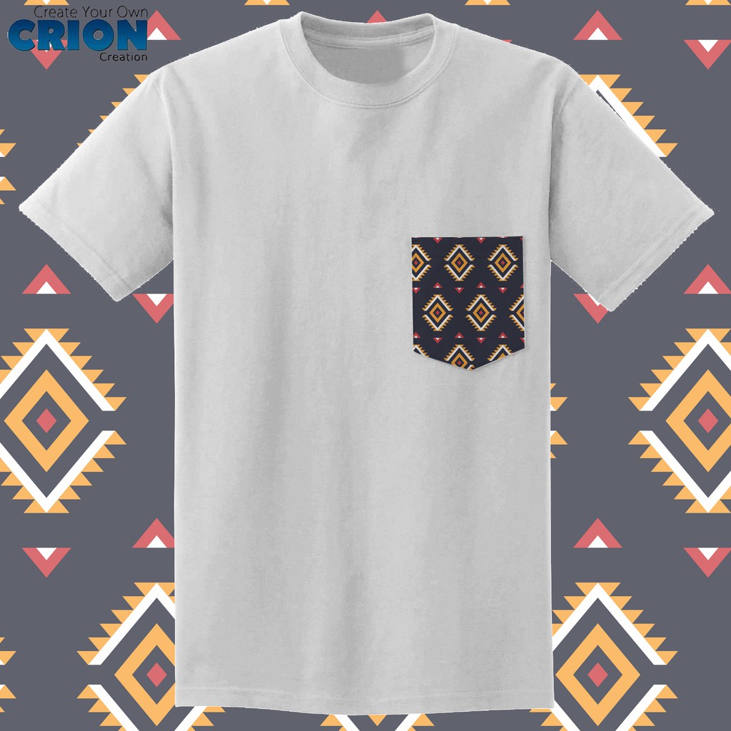 Crion Casual Tees Ethnic Series 3 with Pocket - Kaos dengan Kantong