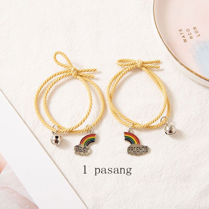 Tai Chi Yin dan yang 2 pcs Gelang Couple Magnet Pasangan Liontin Kreatif Pesona Gelang Perhiasan Hadiah Kekasih/ Couple Magnetic Attract Braided❤Yimi❤-#13