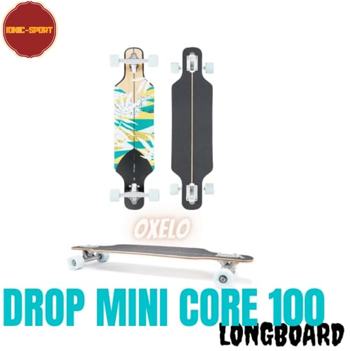 Oxelo Skateboard Longboard Riding Anak Dewasa 100 Drop Mini Core Papan Skate Original - Floral