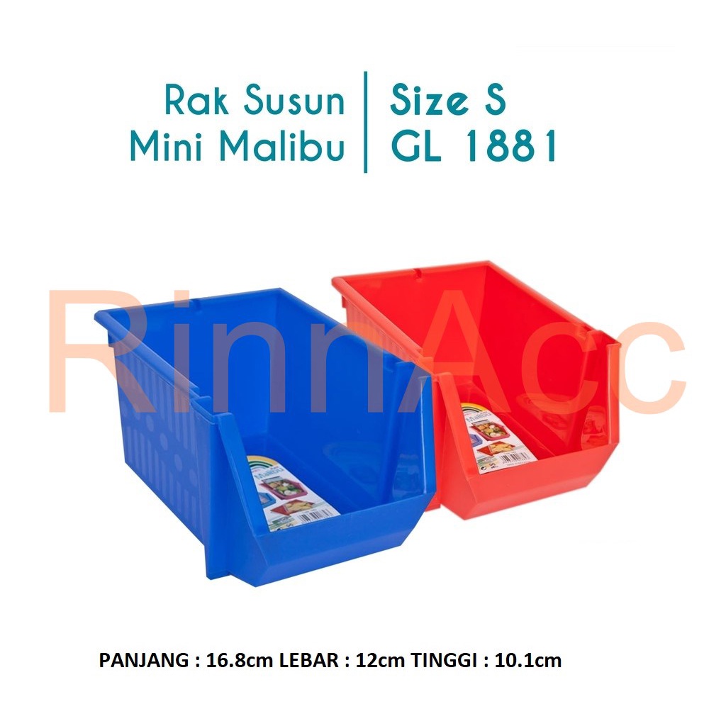 Rak Susun Mini Plastik - Kotak Penyimpanan Serbaguna Malibu Rack S GL1881 - Mini Container Makeup