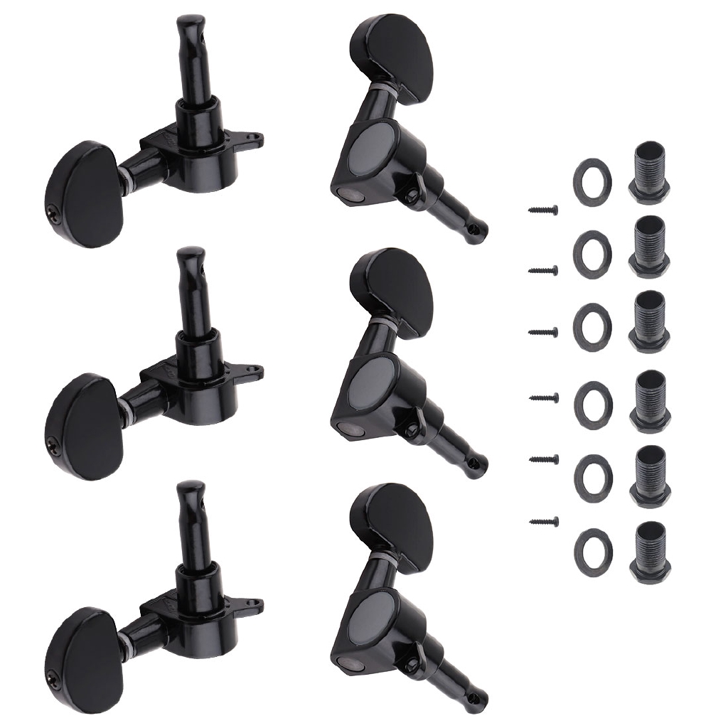 6pcs Tuning Pegs Warna Hitam Untuk Gitar