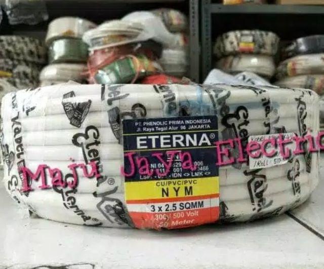 Kabel Eterna Nym 3x2.5 Kawat Tembaga Batangan Isi 3 Per Roll 50 Meter