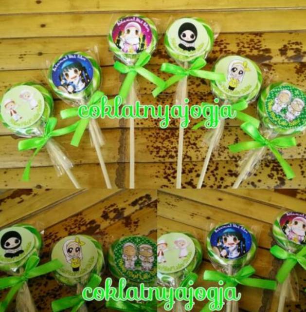 

(PO 13 hari,MIN. 20 pcs) Souvenir Lebaran Anak Permen Lolipop Bulat Diameter 4cm Warna Random