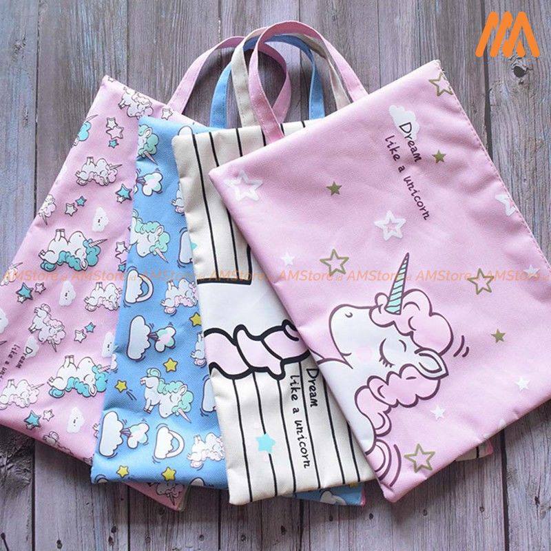 

AM - Dream Unicorn Portable A4 file Storage pouch bag Tempat Buku Alat Tulis