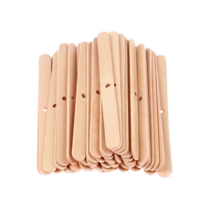 10Pcs Centering Wood Candle Wick Holder Sumbu Lilin Berlubang Kayu