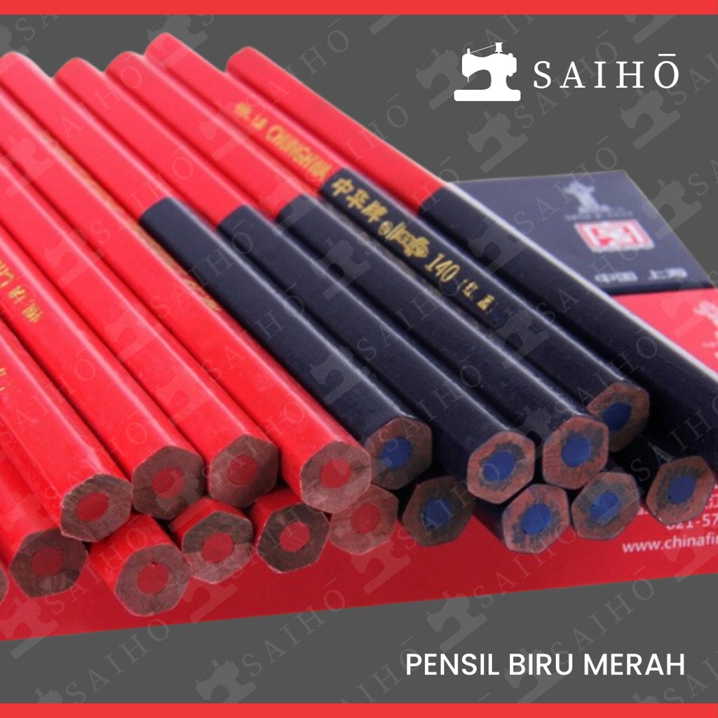 Pensil Jahit / Pola Merah Biru