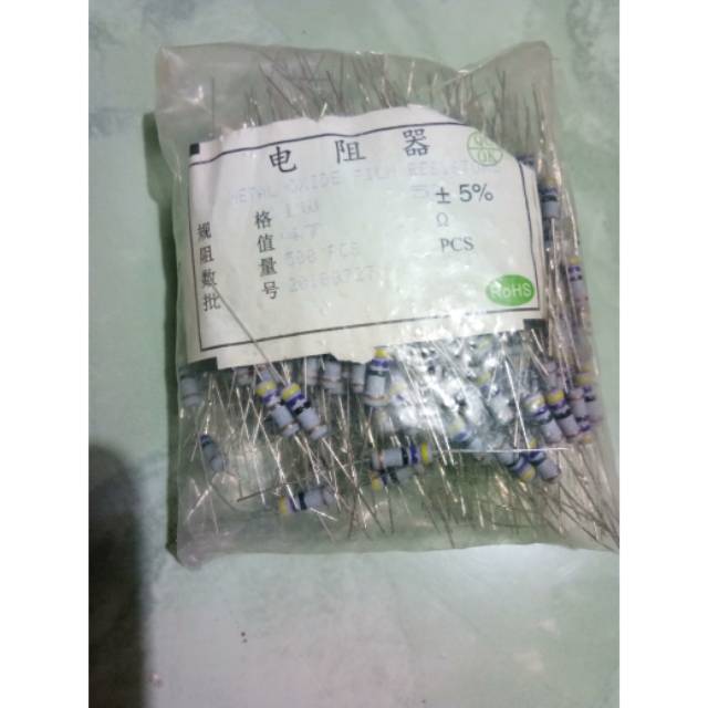 Resistor r 47 ohm 1 watt#perpak#