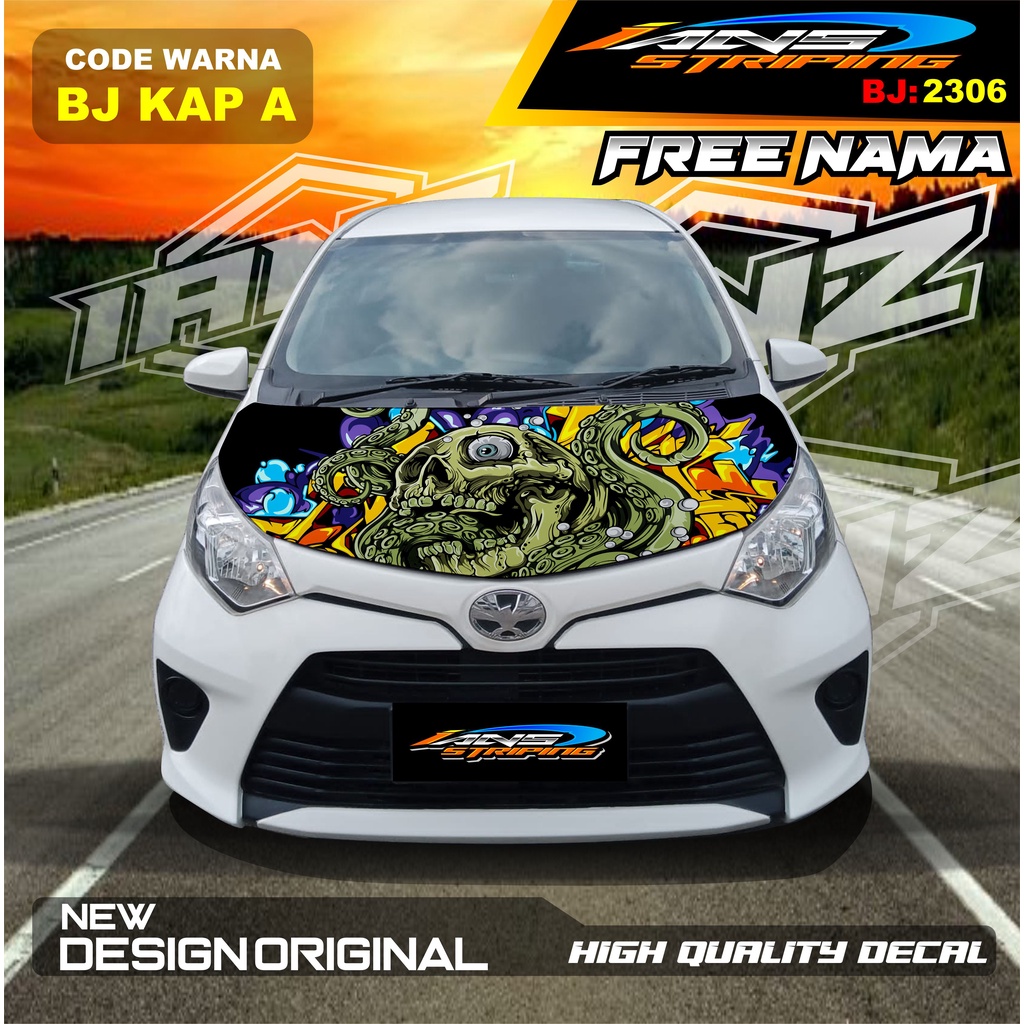 STIKER DECAL KAP DEPAN MOBIL AVANZA / VARIASI STIKER CUP DEPAN MOBIL XENIA / STIKER KAP CUP MOBILIO AGYA CALYA / STIKER MOBIL