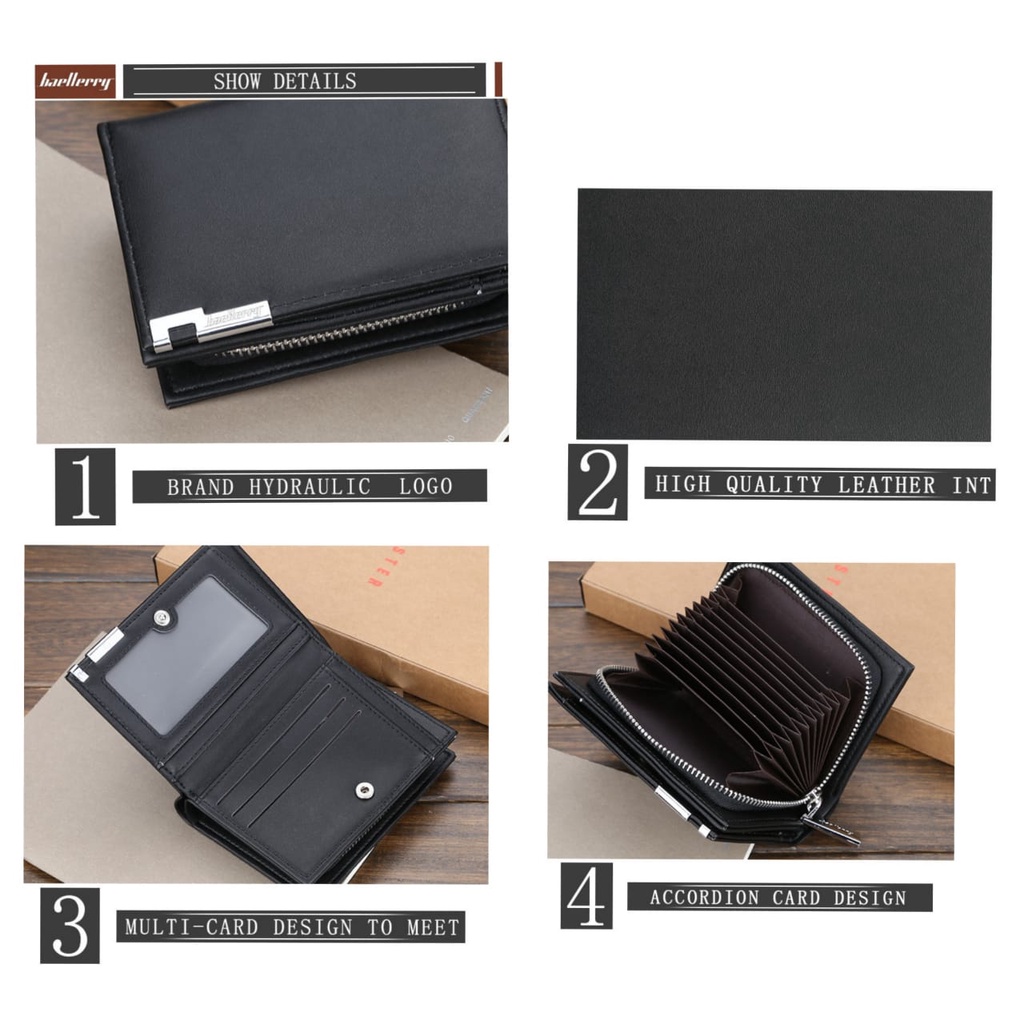 DOMPET LIPAT WANITA BAELLERRY ORIGINAL KULIT HITAM LUTON WA362B5 MINI SLOT KARTU KECIL RESLETING KOIN PENDEK IMPORT KOREA PREMIUM BRANDED BATAM MURAH