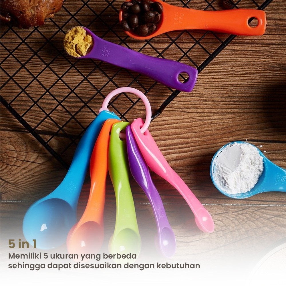 Sendok Takar Set 5 in 1 Measuring Spoon Sendok Takar Makanan