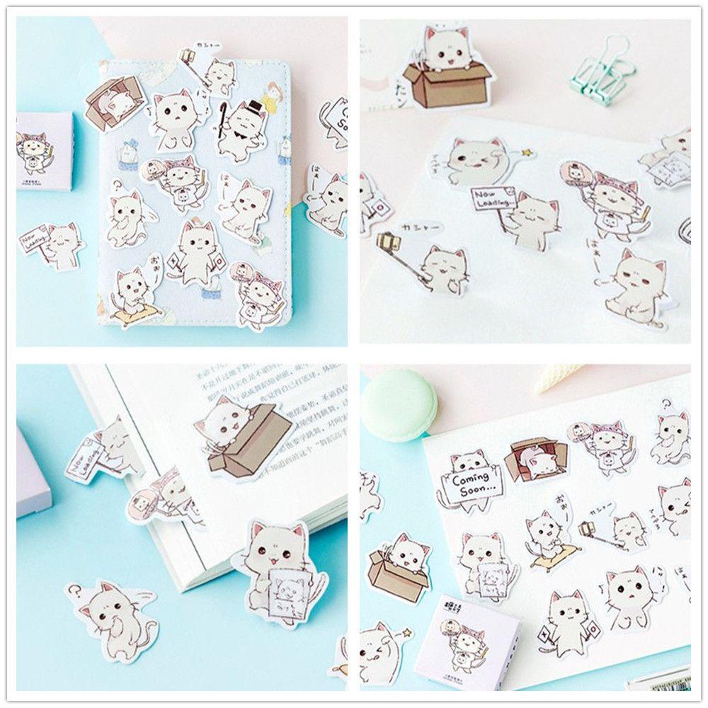 Stiker Alat Tulis Nanas Diary Sticker DIY Jurnal Stationery Flakes Cute Cat