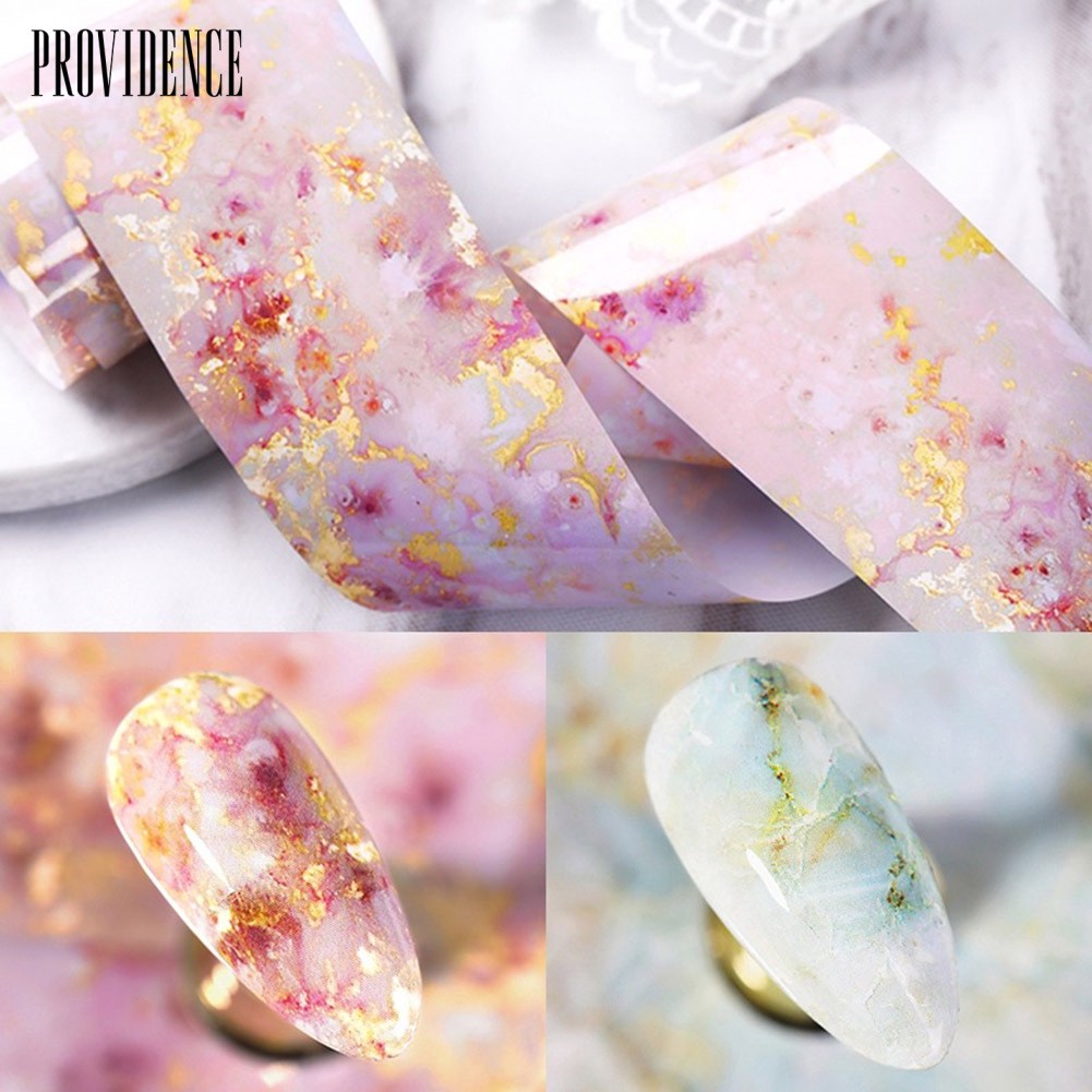 Providence Marble Stained Starry Nail Art Sticker Pink Blue Foil Manicure Transfer Decals