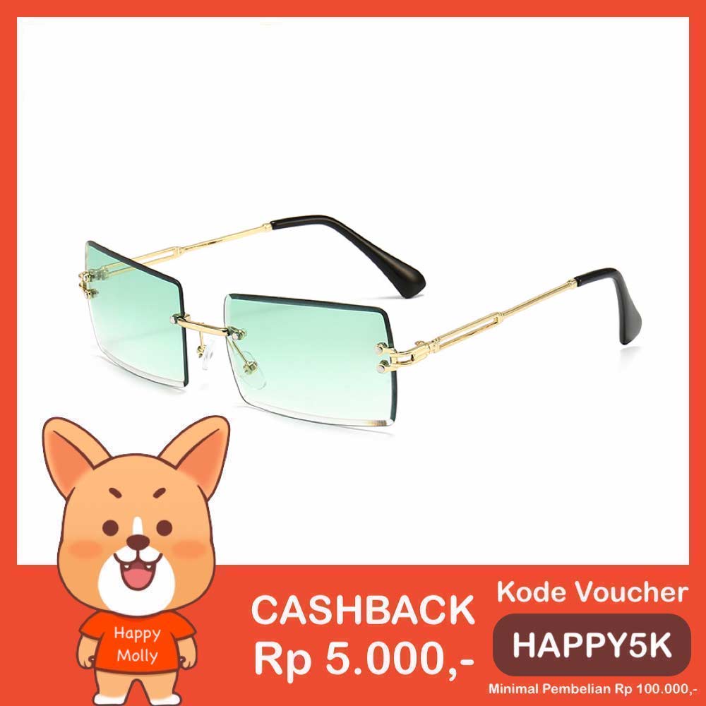 Kacamata UV400 [ Hijau ] Anti Radiasi - Sunglasses Pria &amp; Wanita Korea - HM8102