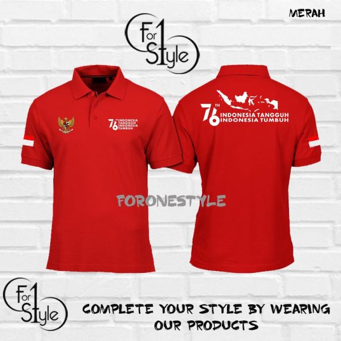 POLOSHIRT KAOS POLO DIRGAHAYU HUT RI KE 76 V1 KAOS 17 AGUSTUS