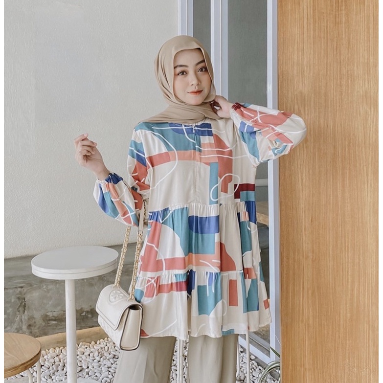 JENNA BLOUSE KHAKI VANILLA HIJAB