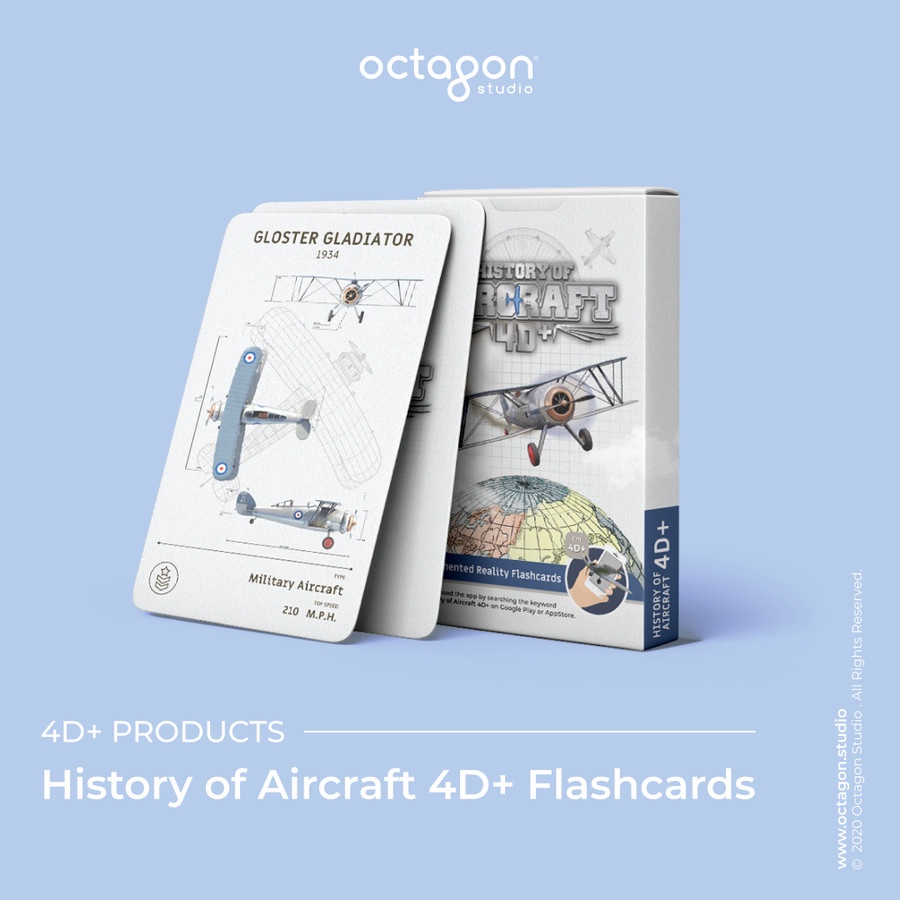 Kartu Aircraft 4D+ / Flash Card / Mainan Edukasi Anak (Octagon Studio)