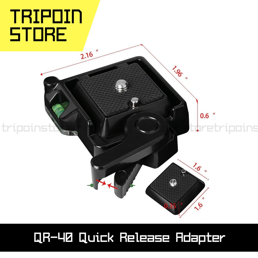 Quick Release Clamp Adapter with Plate for Tripod