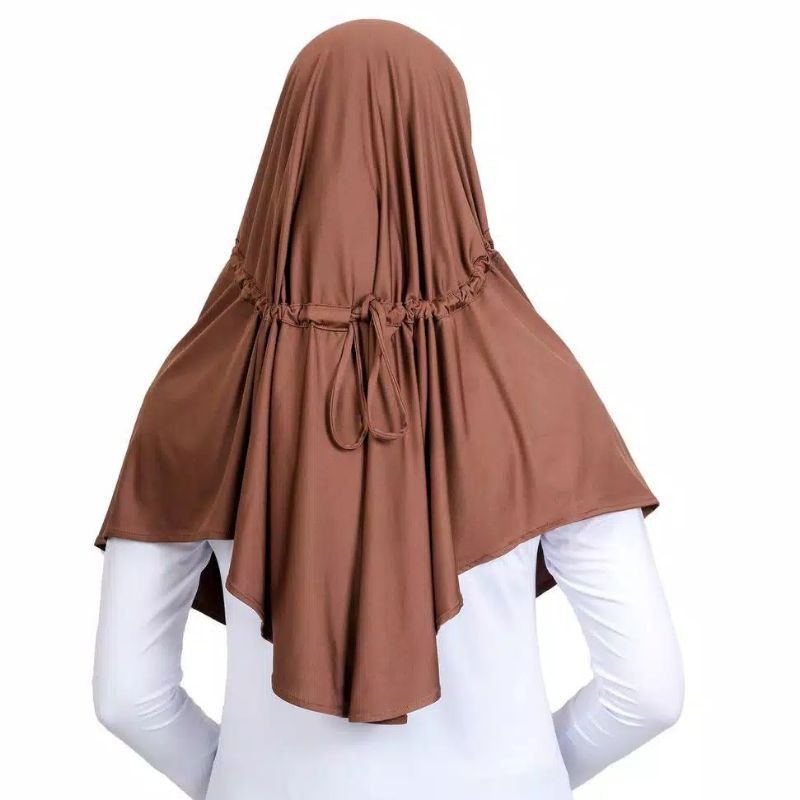 jilbab sporty serut / kerudung serut tali belakang / jilbab serut/ hijab serut / bergo instan remaja