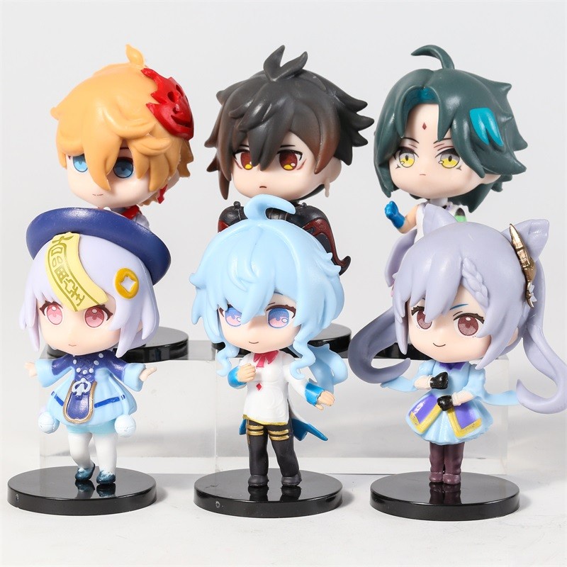 Mainan Pajangan Action Mini Figure Anime Genshin Impact Ganyu Zhongli Xiao Keqing Qiqi Tartaglia Rya